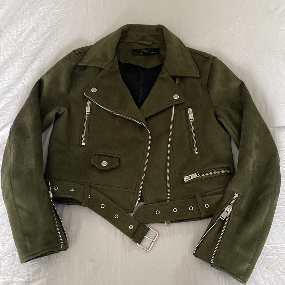 Suede moto jacket